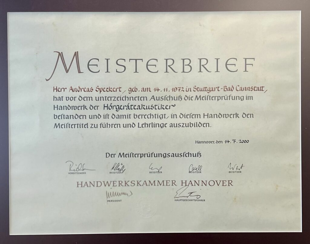 Meister der Hörakustik Andreas Speckert